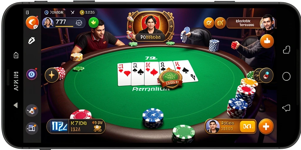 Tampilan utama gameplay Poker yang menarik di 777IDR.