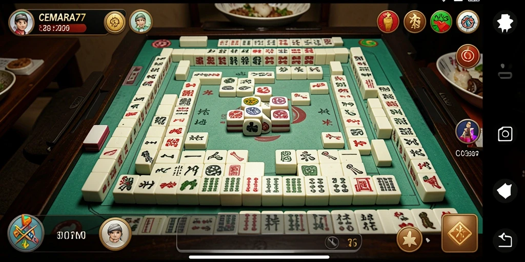 Tampilan grafis menakjubkan dari gameplay Mahjong CEMARA77.