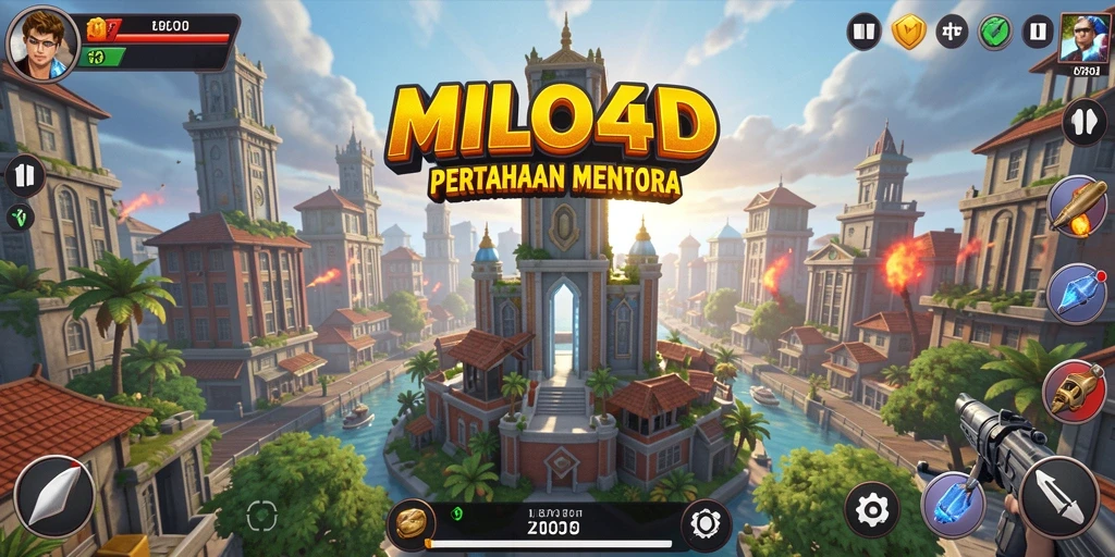 Tampilan gameplay mendebarkan dalam Tower Defense MILO4D.