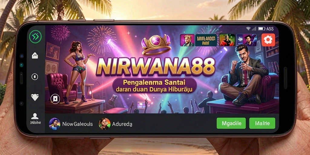 Tampilan gameplay NIRWANA88 yang ceria dan penuh warna.