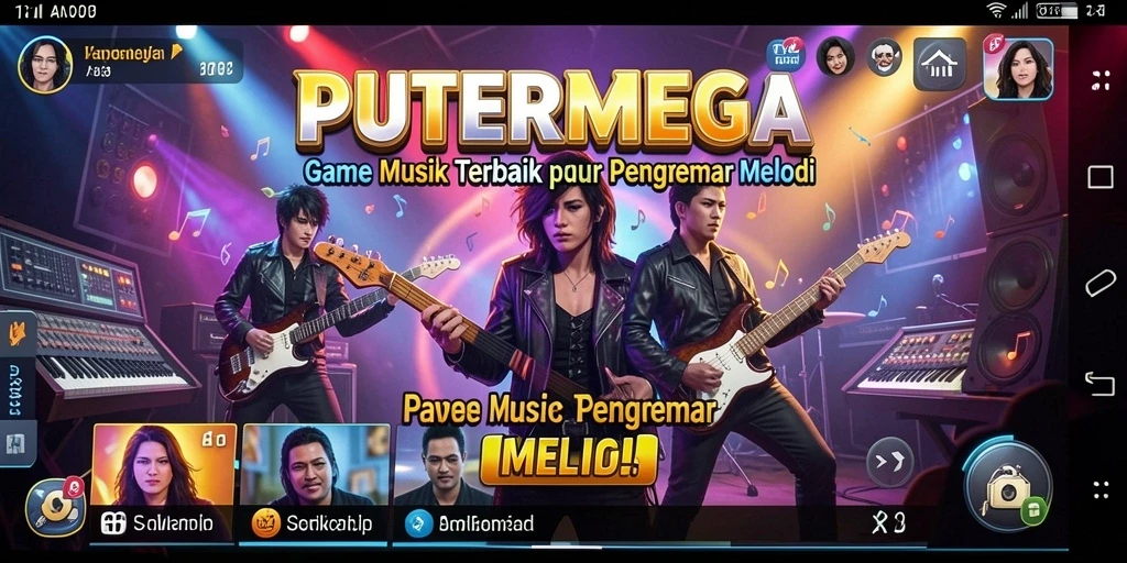 Gameplay interaktif yang seru dalam PUTERMEGA menyajikan pengalaman musik unik.