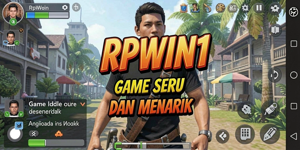 Tampilan gameplay RPWIN1 dengan sumber daya yang terus bertambah.