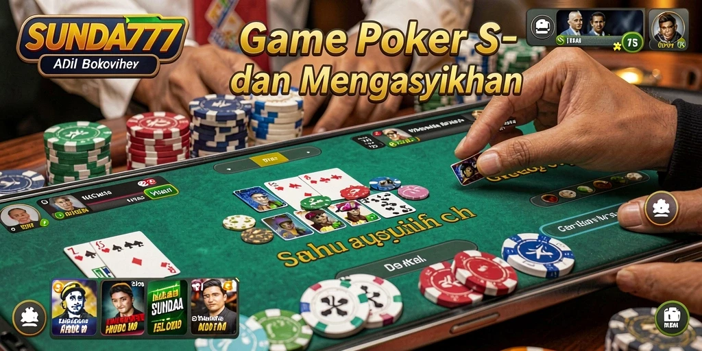 Tampilan permainan poker dalam SUNDA777 yang seru dan interaktif.