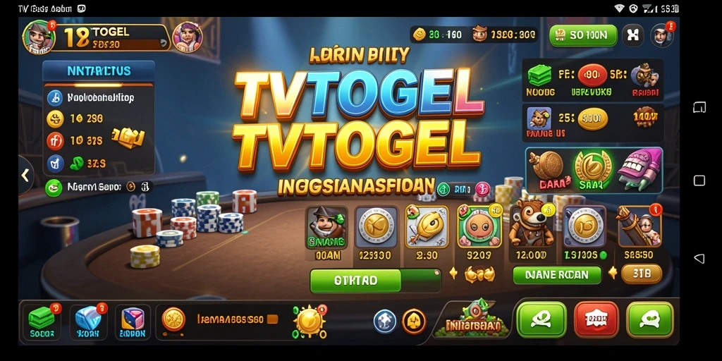 Tampilan antarmuka pengguna aplikasi TVTOGEL yang modern dan fungsional.